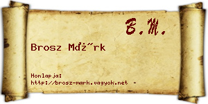 Brosz Márk névjegykártya