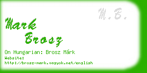 mark brosz business card